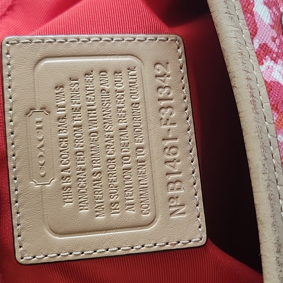 COACH pink/red floral tote bag - Picture 7 of 10